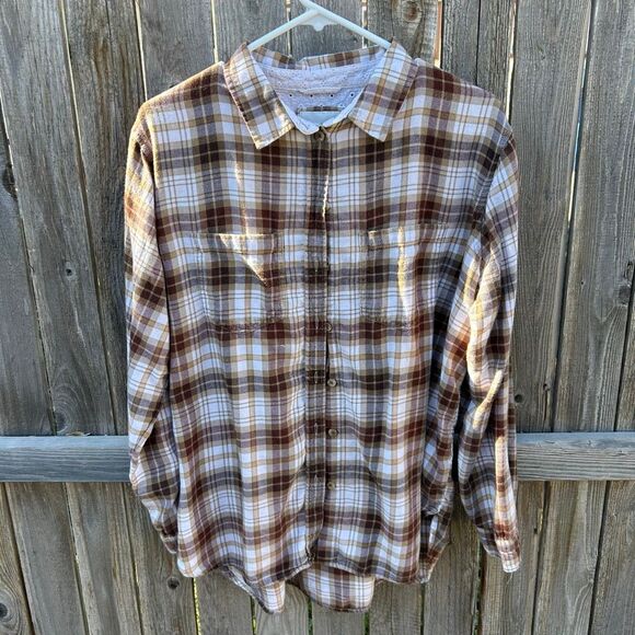 American Eagle plaid button up long sleeve size medium - Picture 1 of 8